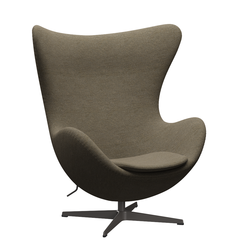 3316 Ægget loungestol, stel i warm graphite af Arne Jacobsen Hallingdal - 227 Grey/Brown - Jacobsen Plus