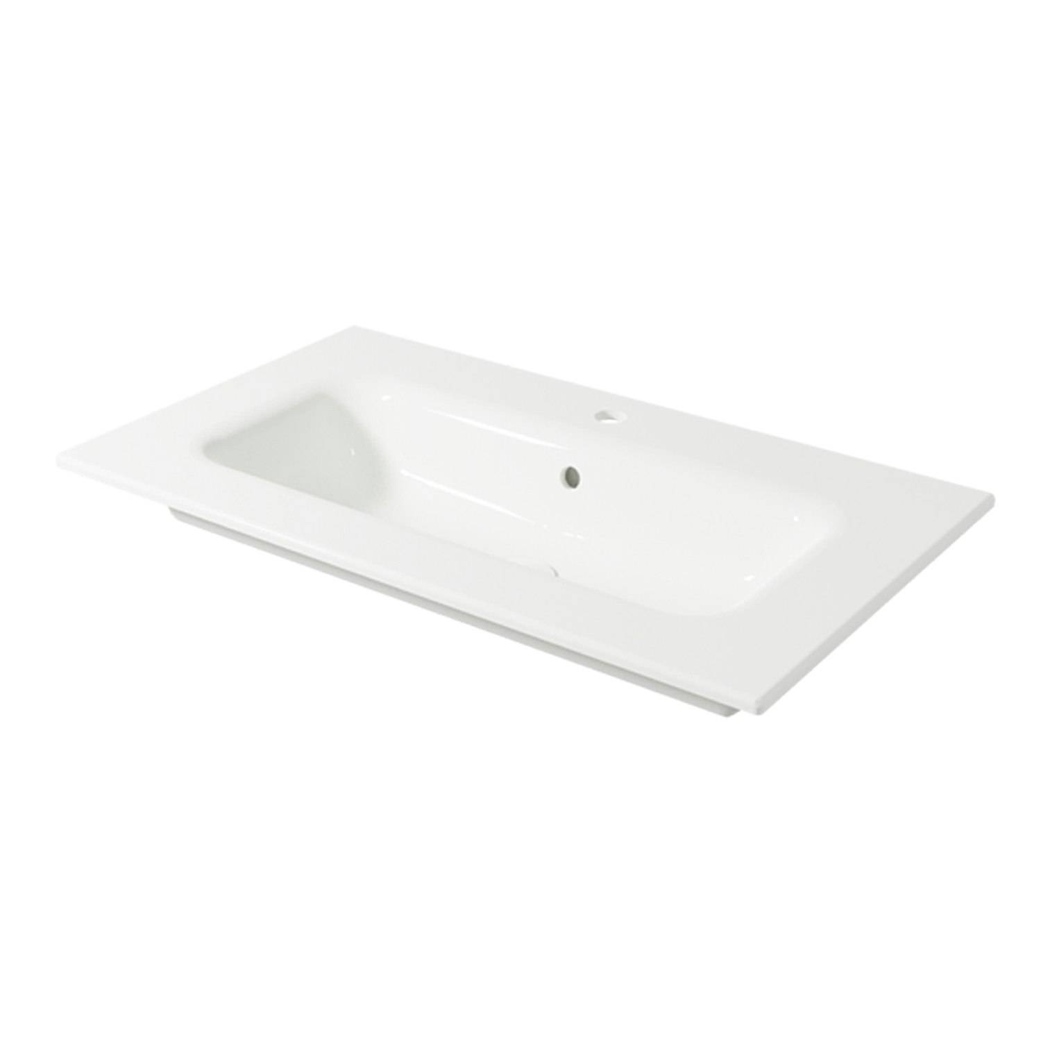 Enkelhandfat Miller Badrum Edge Porslin Bredd: 810 mm, Vit Matt