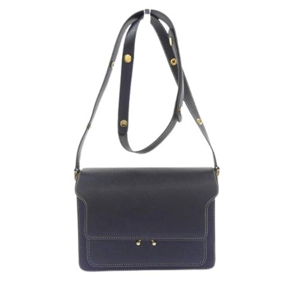 Marni Pre-owned Pre-owned Trunk Læder Skuldertaske - Vintage - Dame - Sort - ONE SIZE - Uld