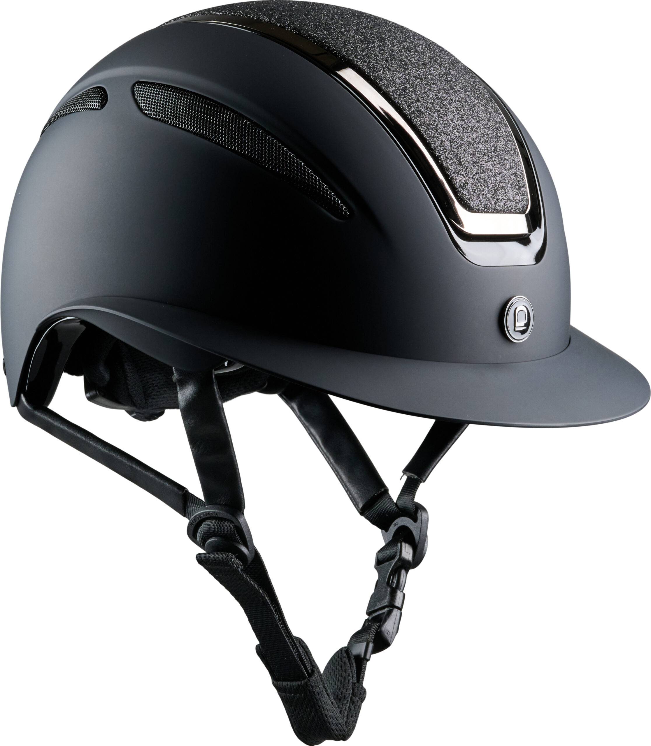 Equipage Guardian ridhjälm, matt med glittrig topp - Svart matta , S - 53-55 cm