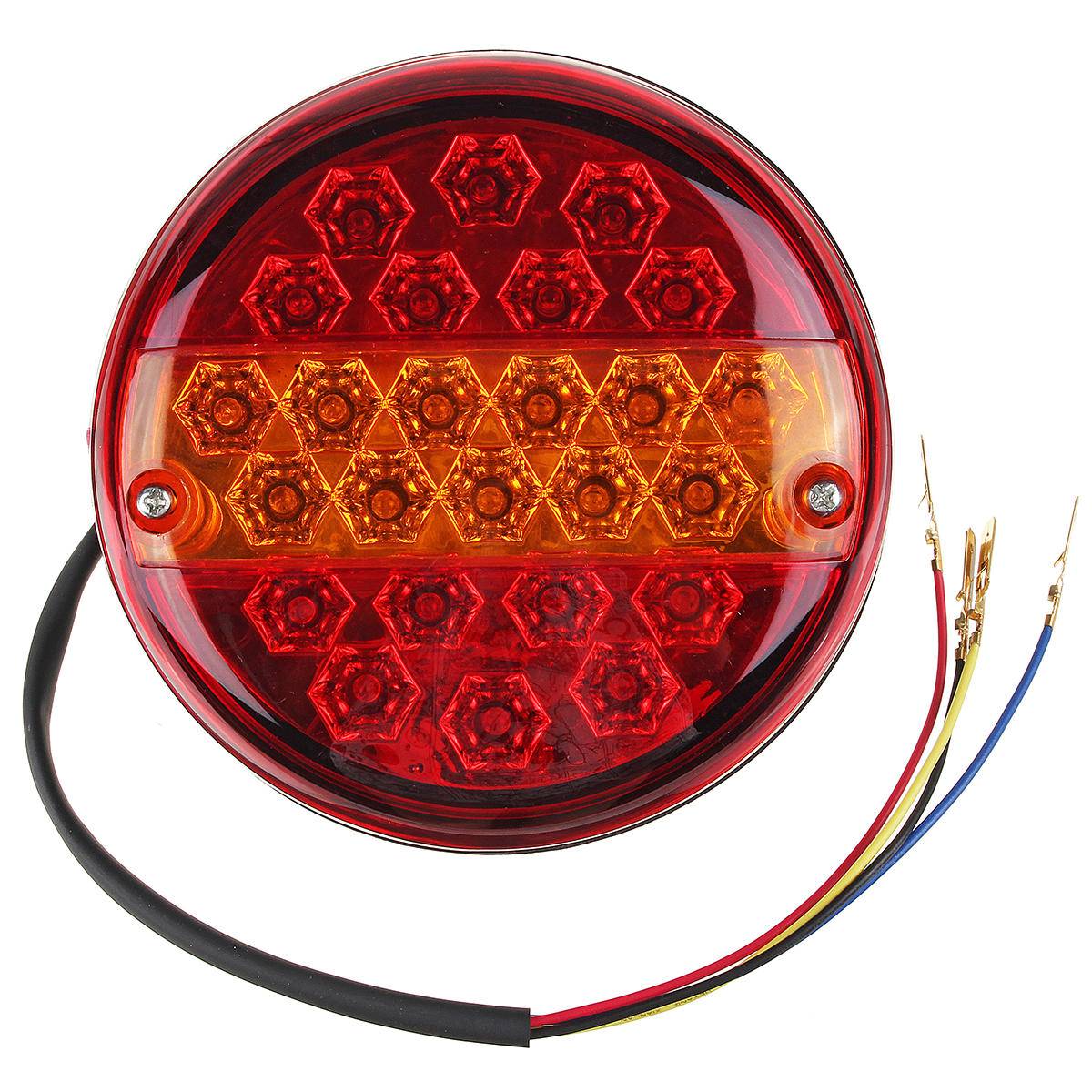 12V/24V 20LED Hamburgare Bakre Stoppindikatorlampor Runda För Släpvagn Lastbil Caravan Van ATV Buss