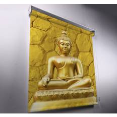 Gyllene buddha zen gul rullgardin