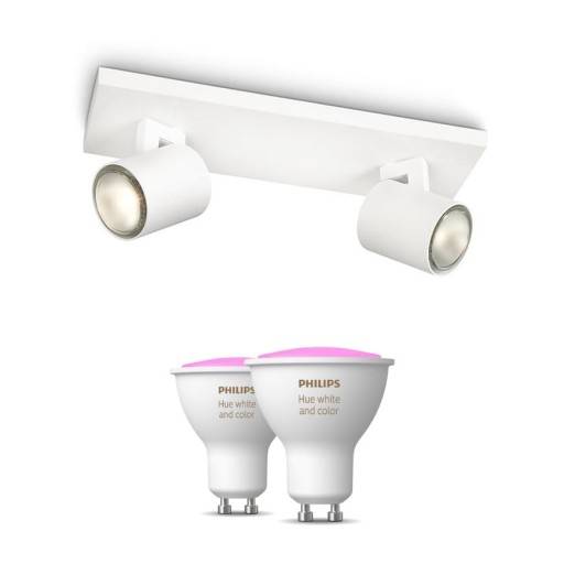 Philips Runner spotlampe, 2 spots, Hue White Color Ambiance pærer