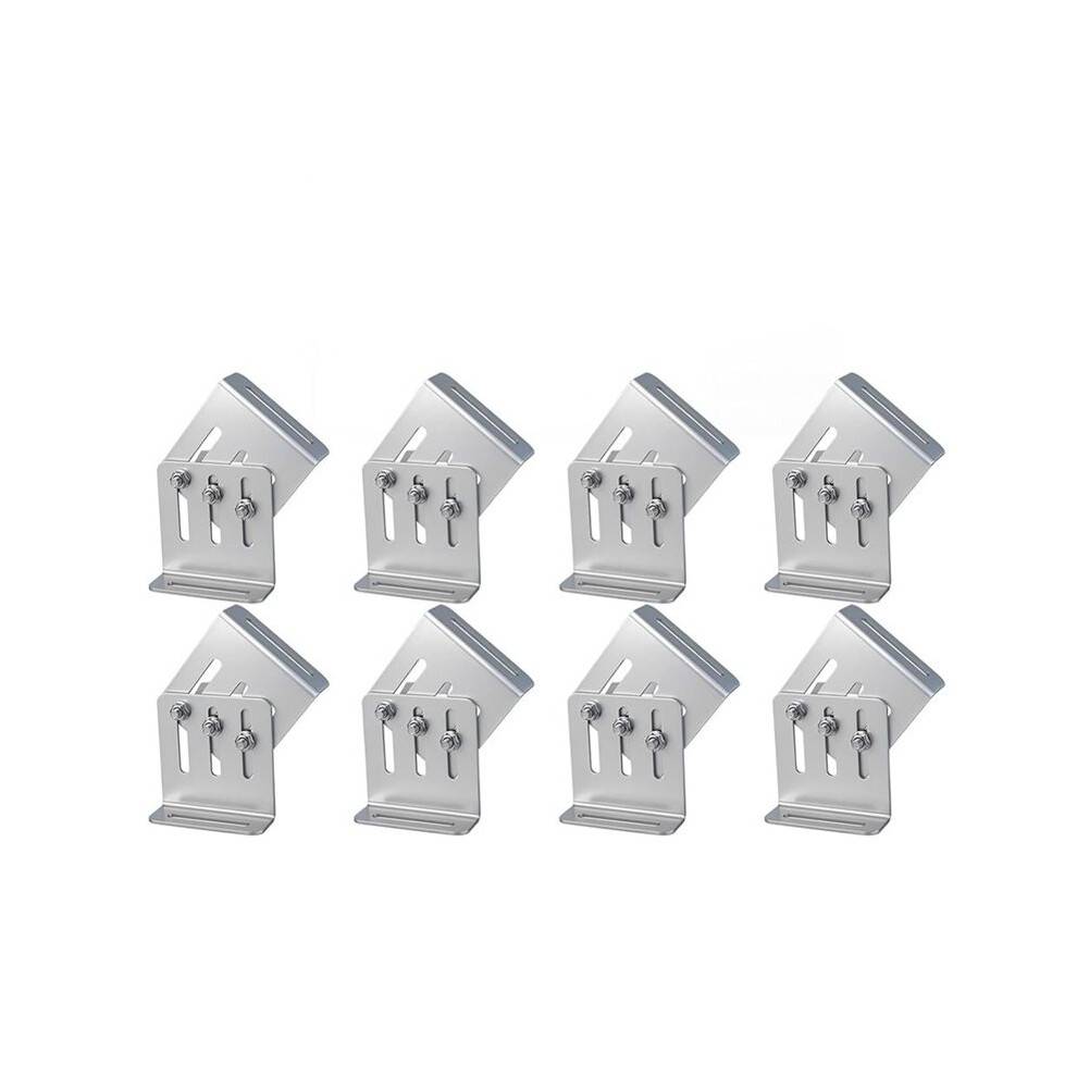 8 Pcs Solar Panel Tilt Mount Brackets, Adjustable Angle Solar Panel Rack Mount for Rv, Roof, Boat