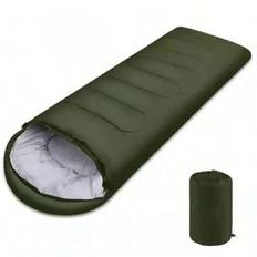 PACOONE Camping Sovsäck Lätt 4 Säsonger Varm Kuvert Backpacking Utomhus Bomull Vinter Sovsäck - Armé Grön