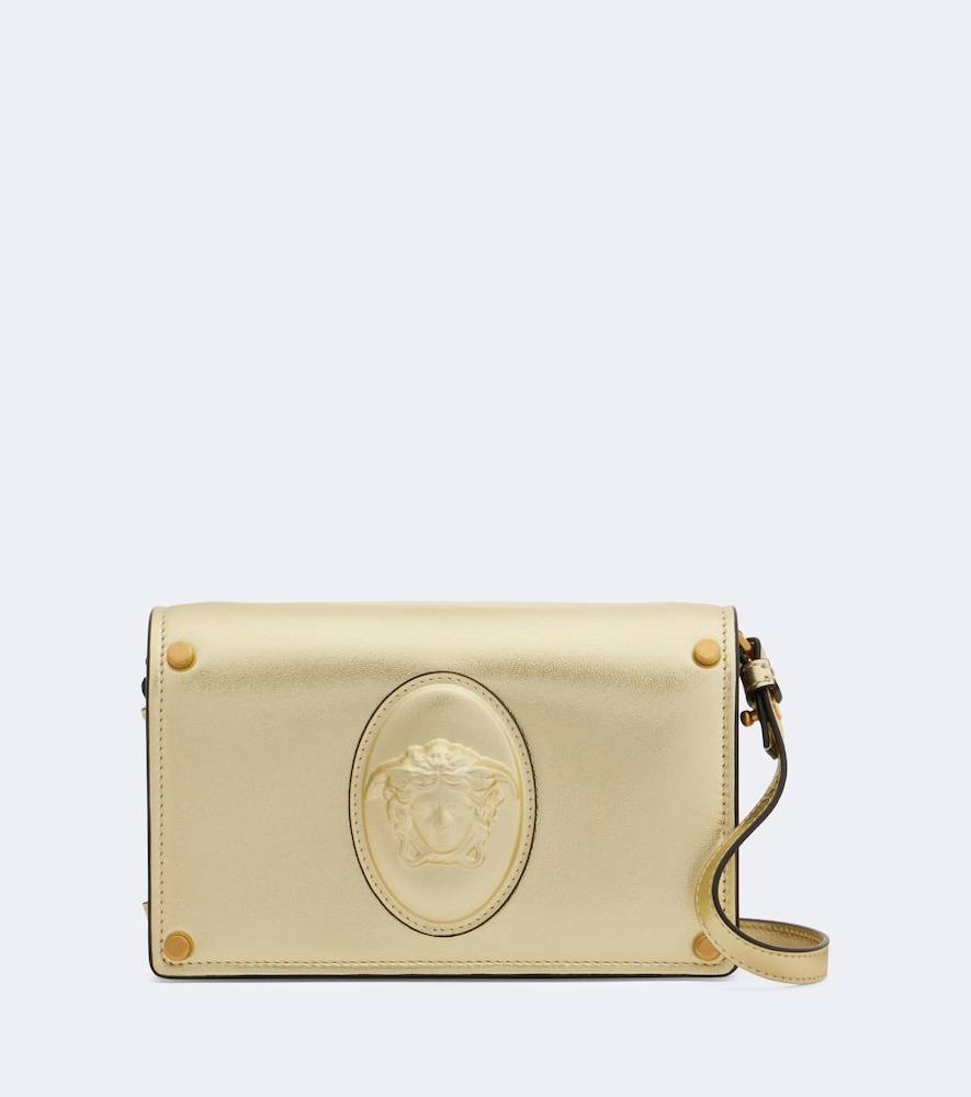 Versace Clutch Medusa Small de piel metalizada - dorado - Talla Única