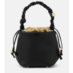 Ganni Bou leather bucket bag - black