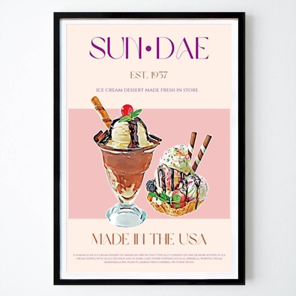 Sun Dae Vintage Glass-affisch - Poster av Nazma Khokhar - Mat