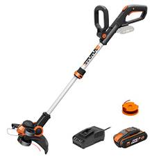 WORX 18V(20V MAX) Akku-Rasentrimmer WG163E.2, PowerShare, 2-in-1 Rasentrimmer & Kantenschneider Rasen, 90° drehbarer Trimmerkopf, Teleskopstiel, 2,0Ah Akk und Ladegerät