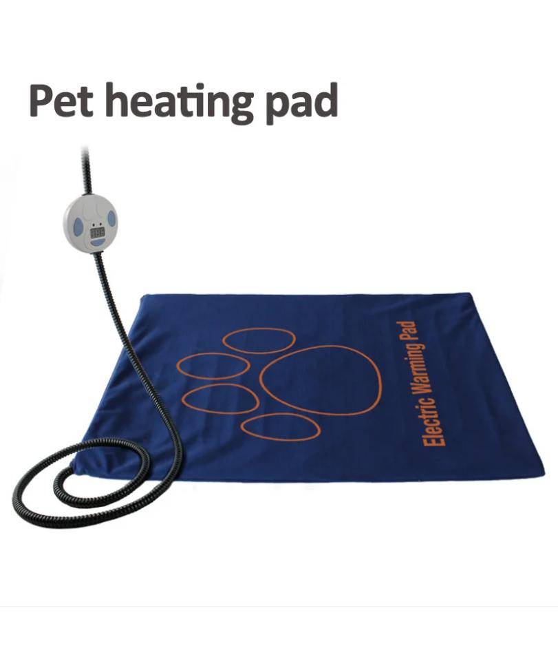 45×60cm Husdjur Elektrisk Värmedyna Filt Hund Katt Vinter Värmare Pad Vattentät Justerbar Temperatur Hundmattor US/UK/EU-kontakt marinblå färg
