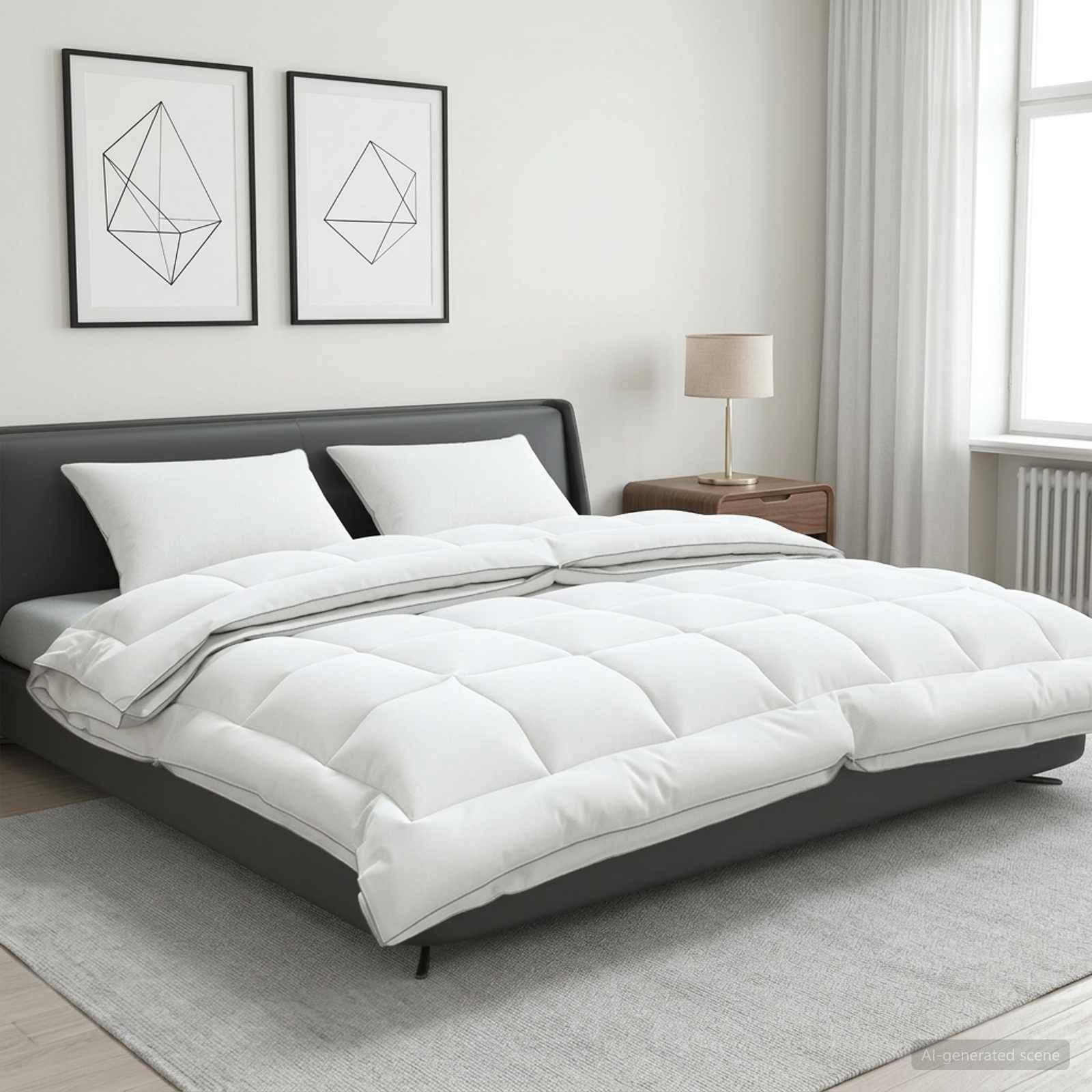 vidaXL Täcke och kudde set 3 st 220x240 cm 4 årstider 140+220 GSM Ull