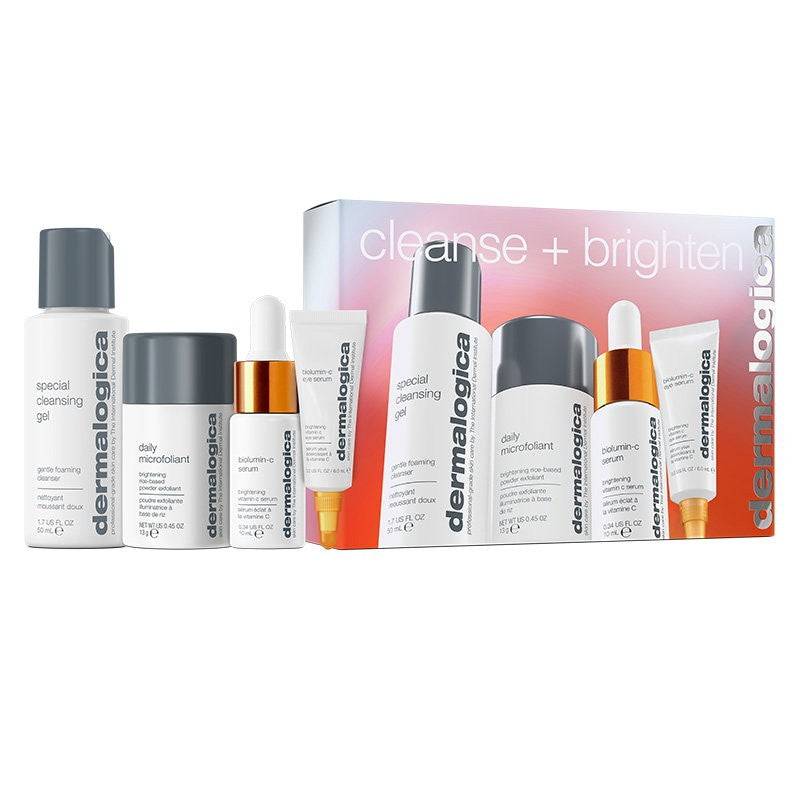 Dermalogica Rengörings- och lystergivande set för ansiktet med C-vitamin - Gel, Micropeeling, Serum för ansikte och ögon
