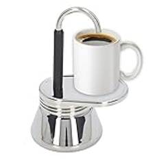 Zunate Moka Pot med en pip Moka Kaffebryggare 1 kopp, 1 pip mockakanna rostfritt stål lätt, italiensk kaffebryggare 1 kopp, rostfritt stål