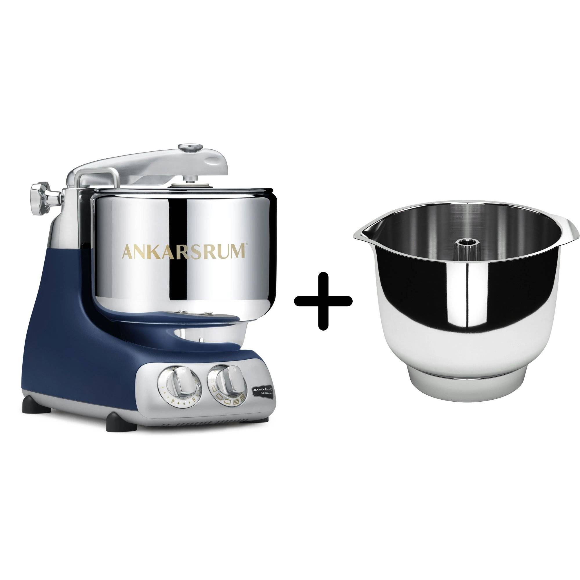 Ankarsrum AKM 6230 köksmaskin + Assistent Original vispskål, royal blue - Royal blue