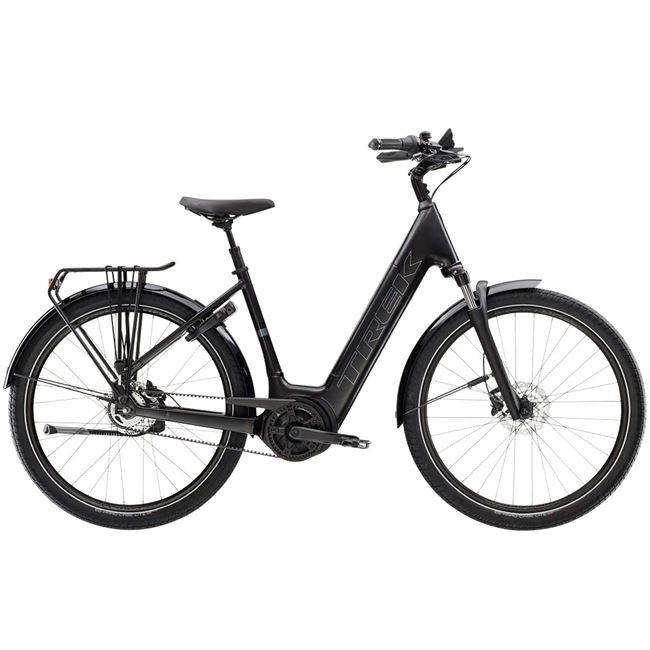 Tilbud! Trek District+ 4 Lowstep - Black (545Wh) Dame elcykel