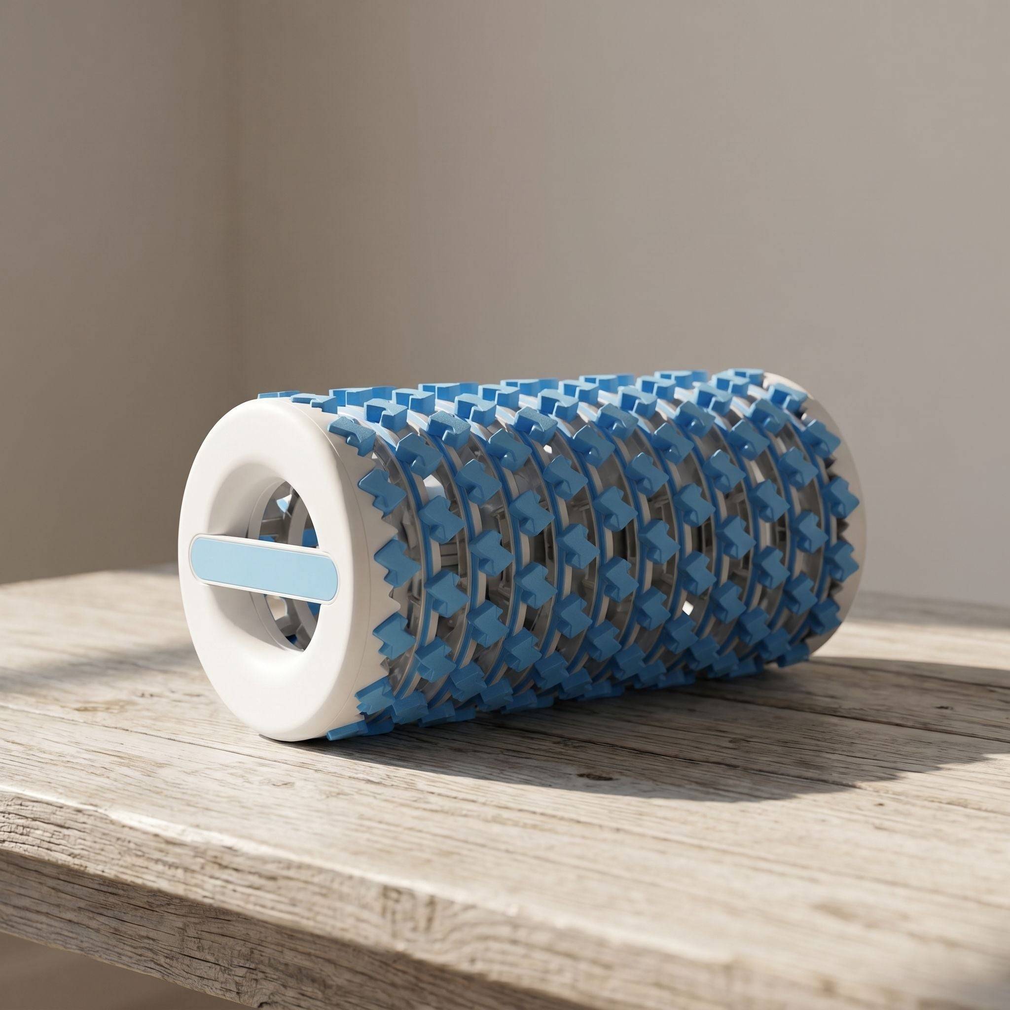 Telescopic Foam Roller - Blue & White