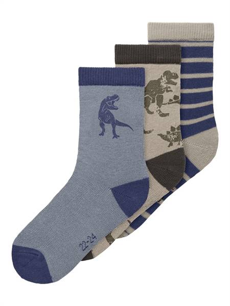 NAME IT 3-Pak Strømper Niel Delicioso Blueprint Island Fossil