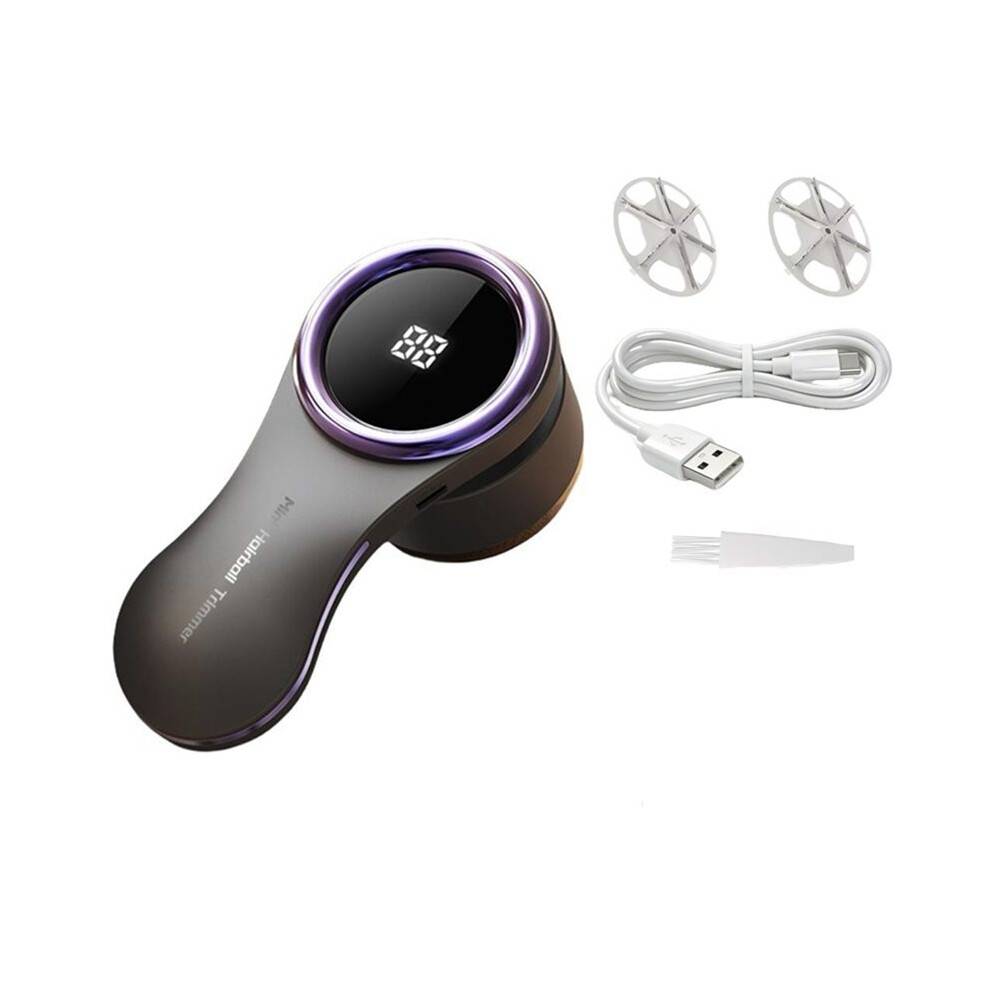 Lint Remover Home USB Charging Hair Lint Trimmer Portable Electric Clothes Sweater Lint Machine with 2 Blade Grey