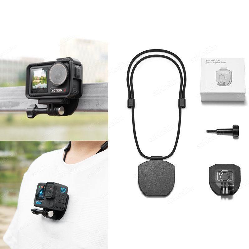 Magnetic Mount Bracket Adapter with Lanyard for Insta360 X5 X4/Osmo 360 Action 5Pro 4/Gopro Hero13 Gopro Accessories