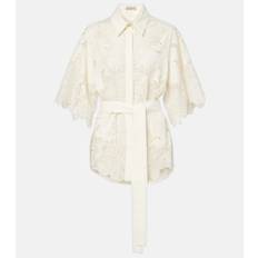 Elie Saab Embroidered broderie anglaise shirt - white - XL