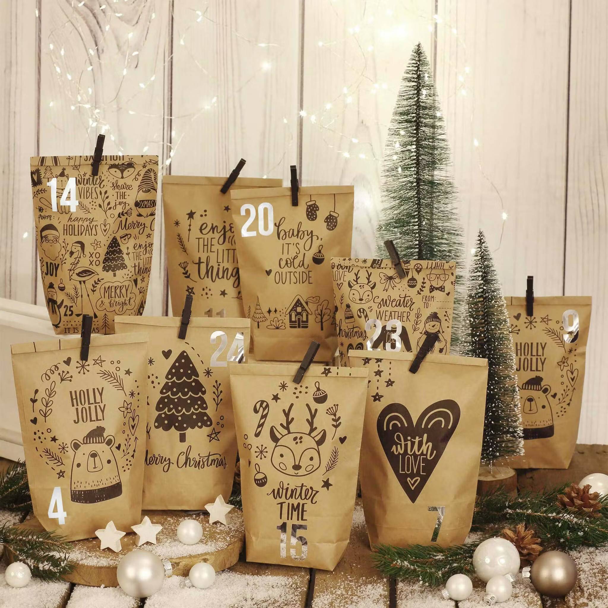 Adventskalenderpåsar som du fyller själv - Winter time