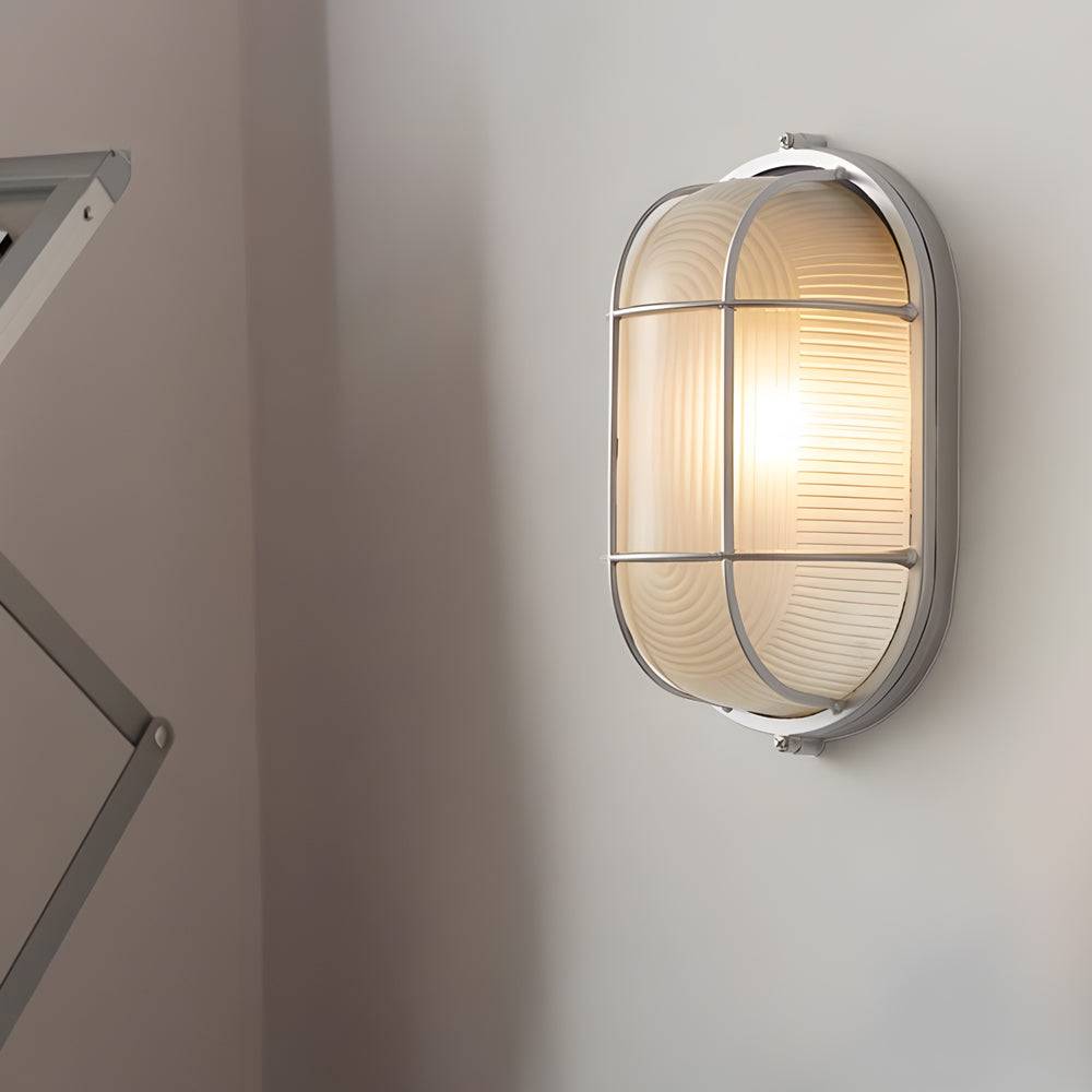 RetroGlow – Industriell Vägglampa för Utomhusbruk - Ovalt