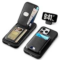 TUCCH Magnetic Case for iPhone 16 Pro Max 2024 with Detachable Wallet [5 Card Holder] Adjustable Stand [RFID Blocking][Wireless Charging]PU Leather Case Compatible with iPhone 16 Pro Max