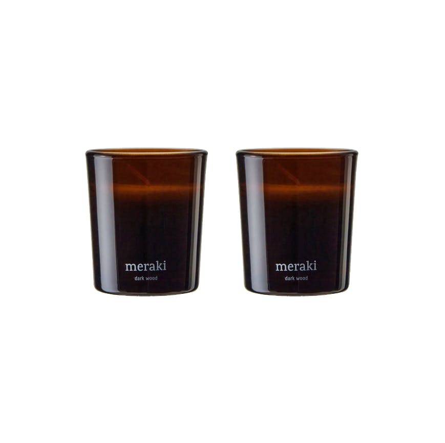 Meraki Scented Candles Dark Wood 2 st