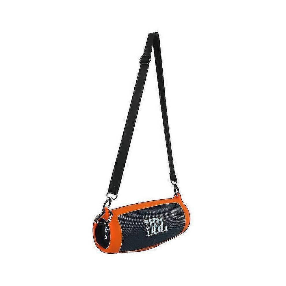 (Style A, Orange) For Jbl Charge 5 Carrying Case Bluetooth Speaker Anti-drop Protective Cover With Shoulder Strap And