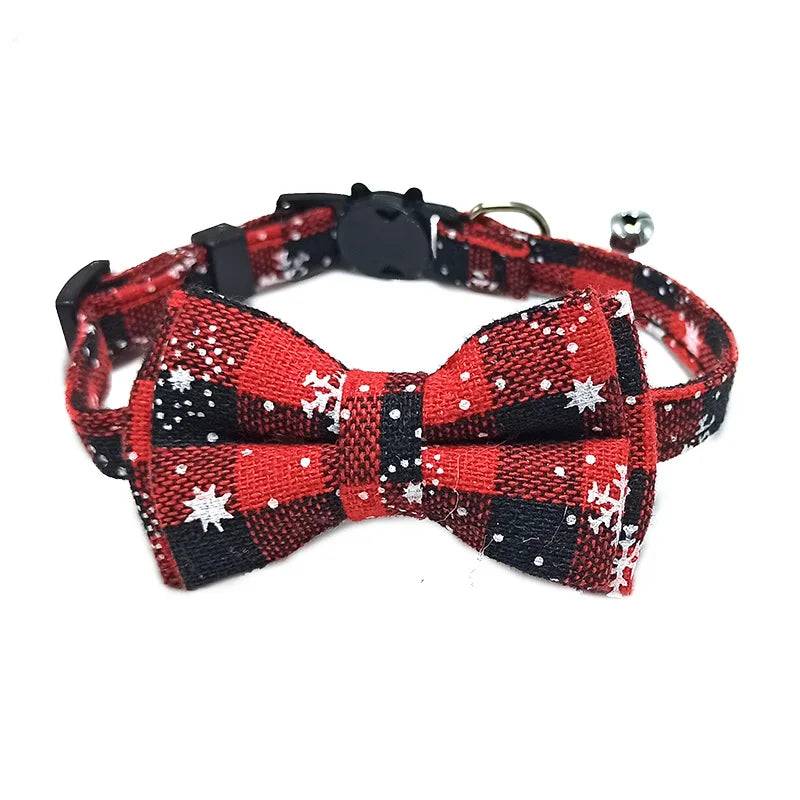 Breakaway Cat Collar with Bow Tie & Bell - Plaid Design - 7 / 1 X 28cm (1 X 28cm)