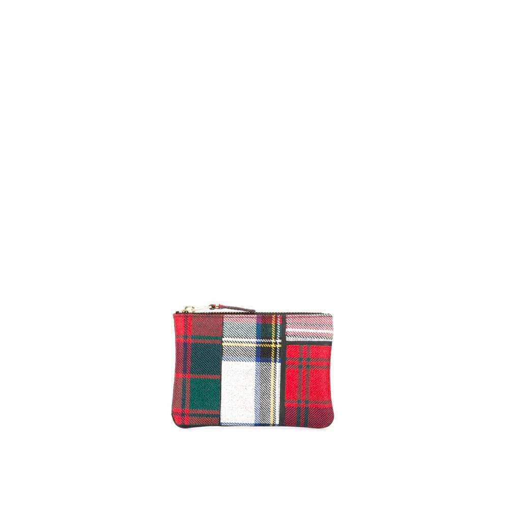 Comme des Garçons Small Pouch Tartan Patchwork - Tasker - Dame - Rød - ONE SIZE - Uld