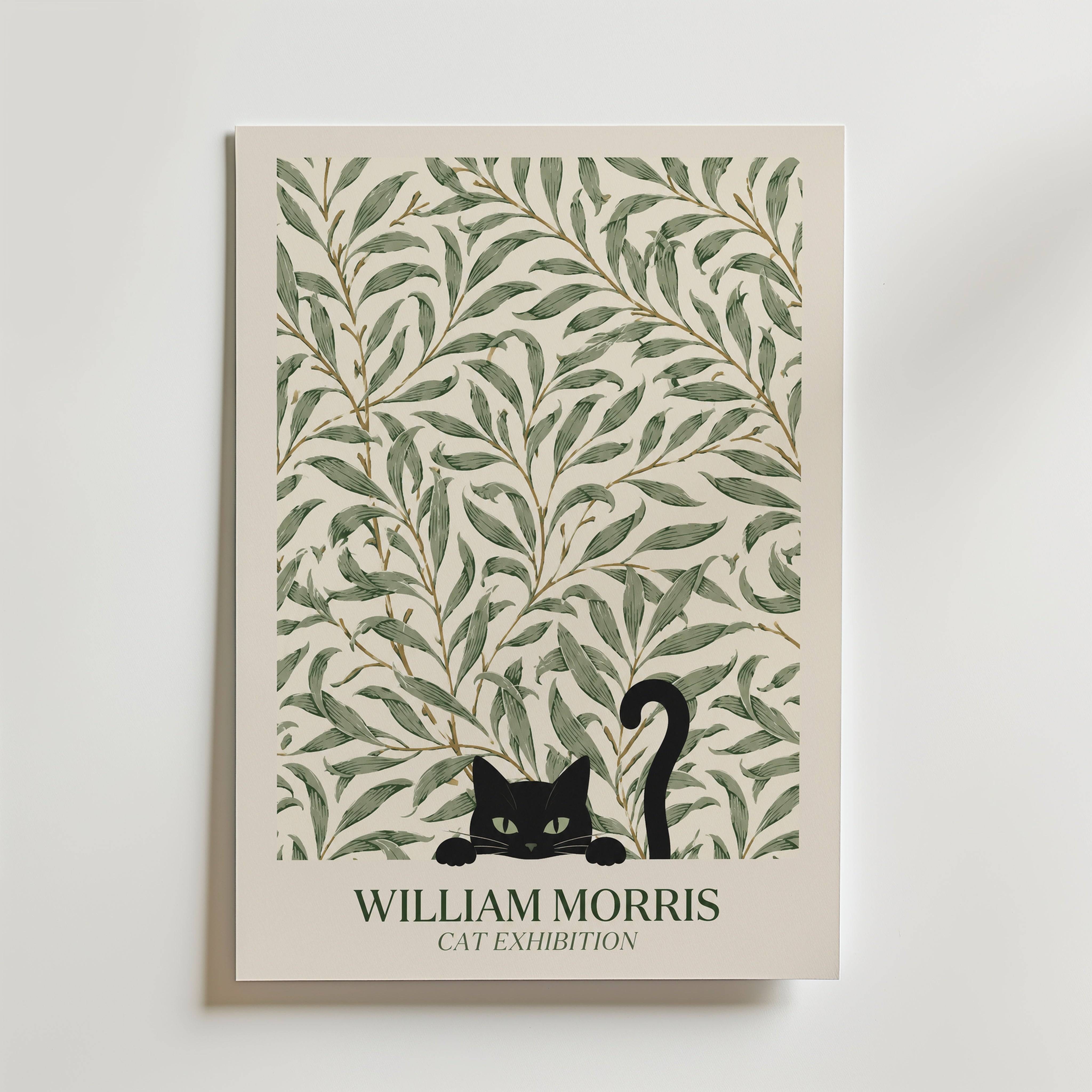 Cat in the Willow Bough William Morris Poster - Fine Art Poster 40x50 cm