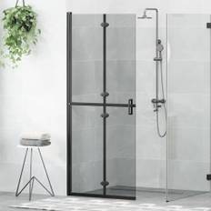 Walk-in duschvägg Svart och mörk genomskinlig 80 x 190 cm