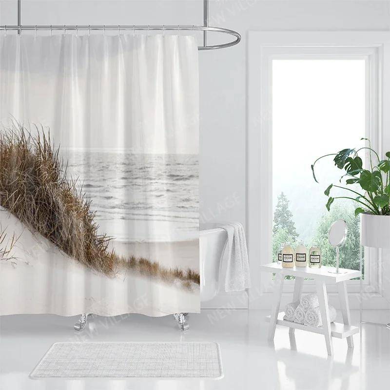Vattentätt tygduschdraperi Badrumsdraperitillbehör 180x200 Baddraperi för dusch 240*200 nordisk boho-dekoration