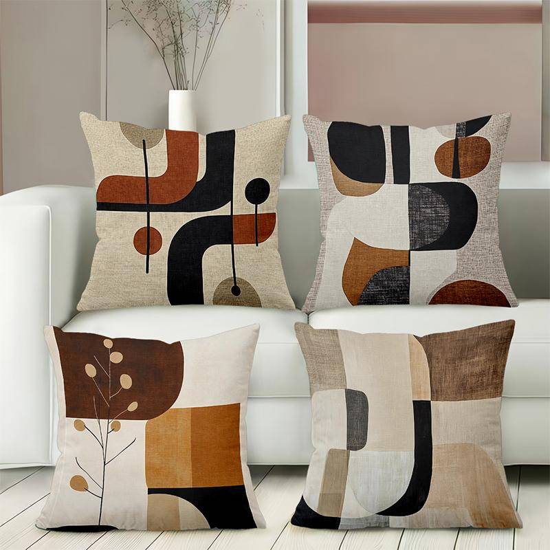Dubbelsidig Modern Geometriskt Mönster Kuddfodral Elegant Abstrakt Konst Kuddfodral Lyxigt Vardagsrum Soffa Heminredning Fodral