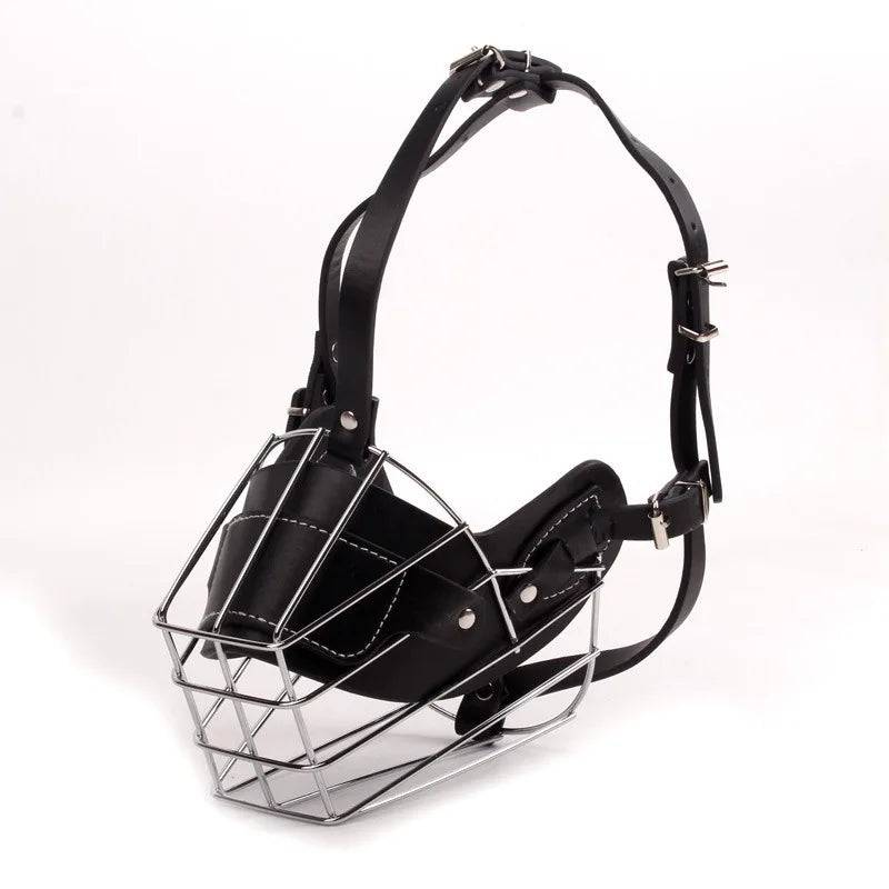 Adjustable Leather Dog Muzzle – Anti-Bite & Breathable - Black / XL (XL)