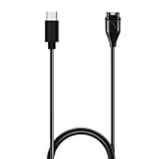 Ersättnings laddningsdockkabel kompatibel med Garmin Venu 3/Venu 3S/Vivoactiv 5/Tactix7 Amoled/Epix Pro, Disscool typ C kabelladdare stativ smartklocktillbehör (1 m/3,3 fot)