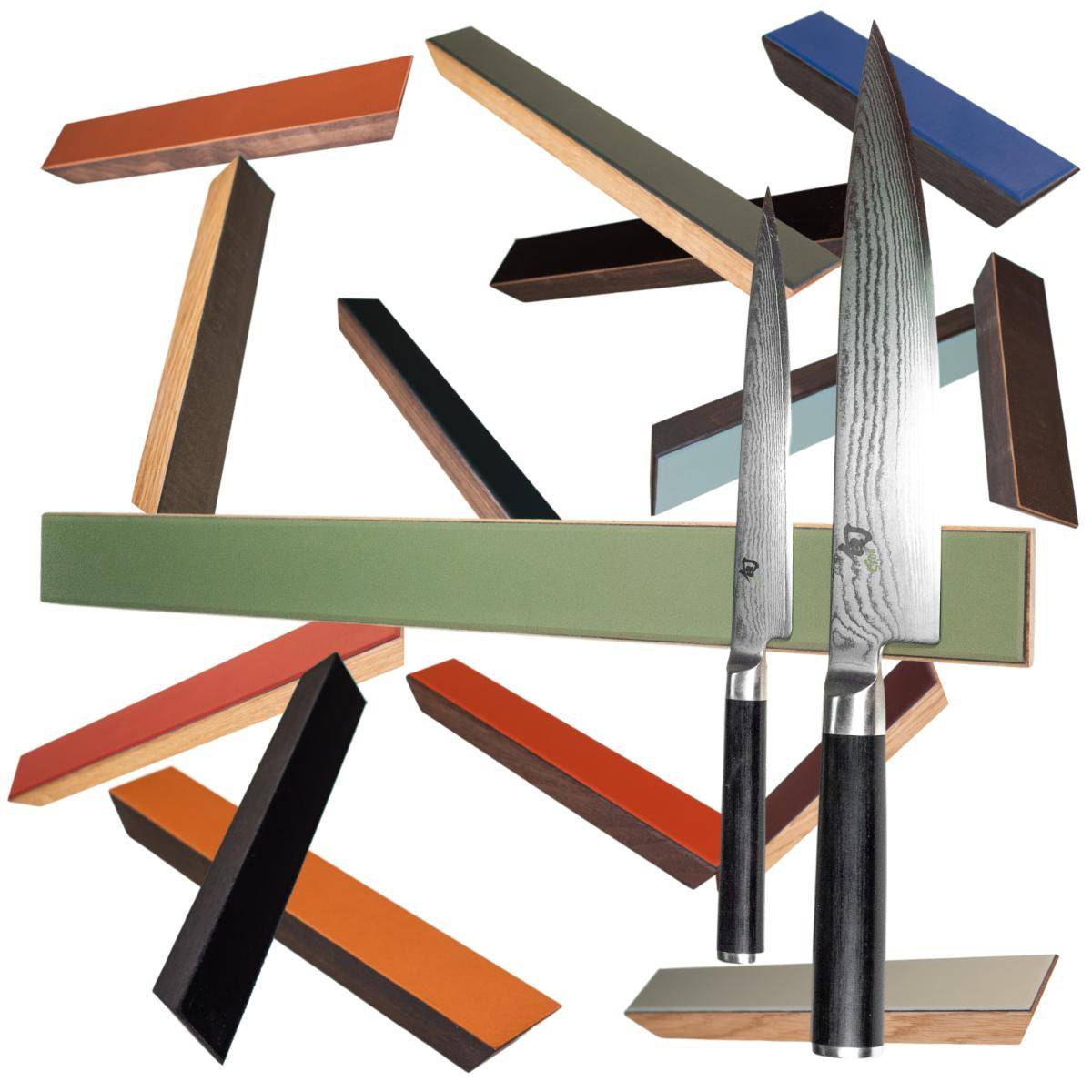 Colors Ekstra – magnetic knife holder with extra magnetic force and the front covered with linoleum. - 30 cm / Oak / Please state the desired colour as a note in the cart (e.g. 4186 Orange Blast)