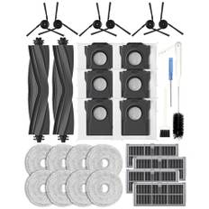 Yivy 29 Stück Zubehör für Dreame X40 Ultra/L40 Ultra /X40 Master Roboter Staubsauger ersatzteil, 2 Hauptbürste, 4 HEPA-Filter Aktivkohlefilter, 6 Seitenbürsten, 6 Staubbeutel,8 Wischtücher.