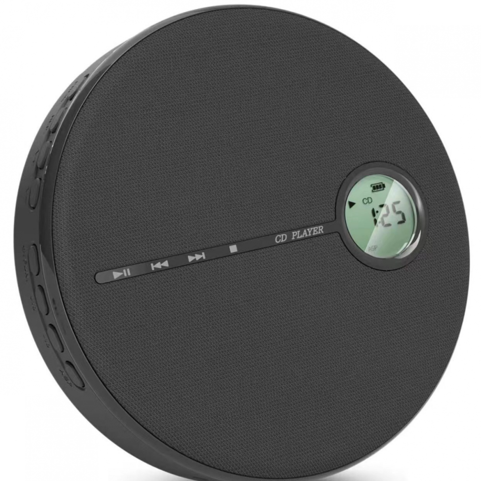 Genopladelig Bluetooth CD-afspiller, musik-cd-afspiller til bil eller rejse, hjemmelyd med stereohøjttalere