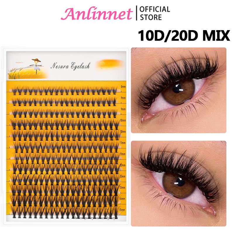 12 Rows 10D/20D 240 Bundles/Box Mink Eyelash Cluster Natural Eyelash Extension 3D Russia Individual Eyelash Makeup Tools Lashes