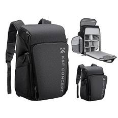 K&F Concept Kamerarucksack, Fotorucksack für Fotografen, Kamerarucksack mit 16Zoll-Laptopfach, kompatibel für Canon/Nikon/Sony/DJI Mavic Drone (Alpha Rucksack 25L), Grau