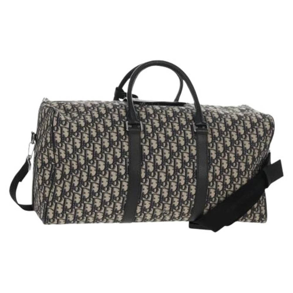 Dior Vintage Pre-owned Vintage Boston taske (Trotter Canvas) - Vintage - Dame - Blå - ONE SIZE - Uld