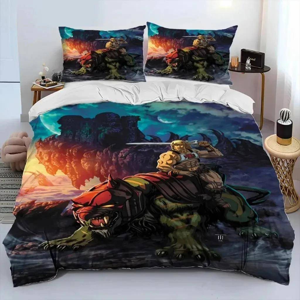 He Man The Masters Of The Universe Sängset Pojkar Flickor Twin Queen Size Påslakan Örngott Säng Barn Vuxen US Twin 173x218cm