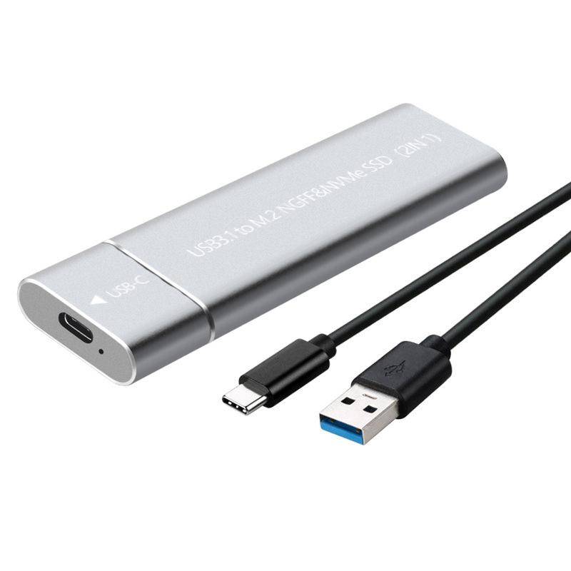M2 Ssd-kabinett Nvme Usb3.1 Extern lagring Hdd-fodral 10Gbps Pcie Ssd-låda För Ngff Sata Ssd-disk Hårddisk För PC Laptop