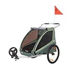 Thule Coaster XT cykelsläp, cykelsläp för 2 barn Basil Green One Size