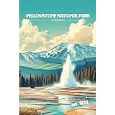 Yellowstone National Park Fieldnotes (Geyser Cover): Notebook Journal with Interior Grid Layout featuring Illustrative Poster Style Cover (Paperback)