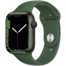 Apple Watch Series 7 Aluminium 45 mm (2021) | GPS | grön | Sportband Klöver