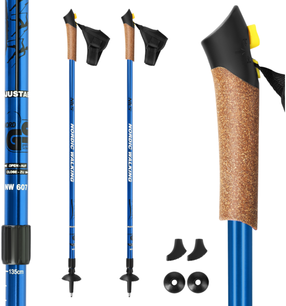 Northix Nordic Walking Poles, Adjustable, Blue Tillbehör Blue - One Size