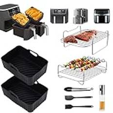 Ninja Varmluftsfritös tillbehör, 2024 nya ninja Fooditillbehör för Dual AF500EU, AF400EU, AF300EU, Double Stack XL SL400EU, 8 st airfryer tillbehör för Ninja Foodi silikonform